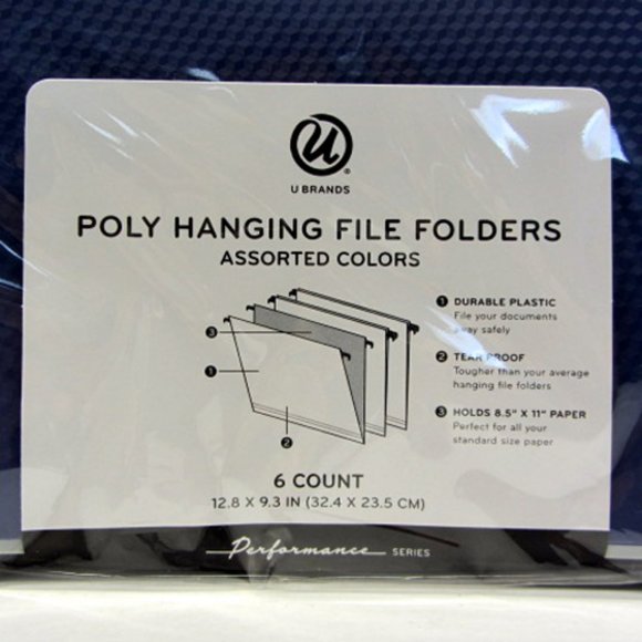 U Brands Performance Poly Hanging File Folders. 6 Packs of 6 = 36 Total. BNIP! - Picture 4 of 5